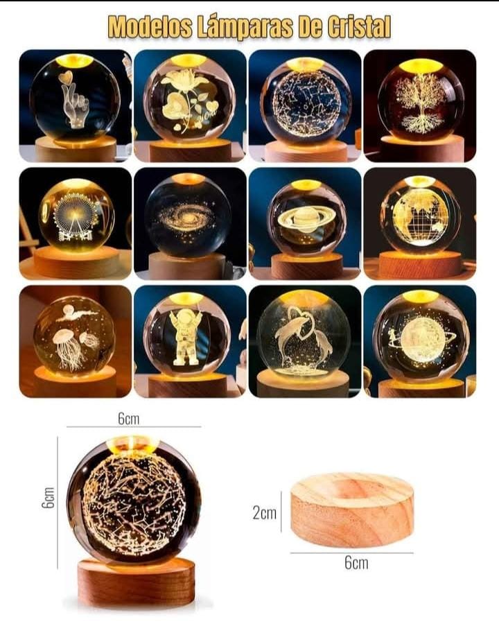 LÁMPARA DE CRISTAL CON BASE LED