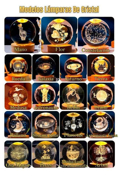LÁMPARA DE CRISTAL CON BASE LED