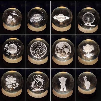 LÁMPARA DE CRISTAL CON BASE LED