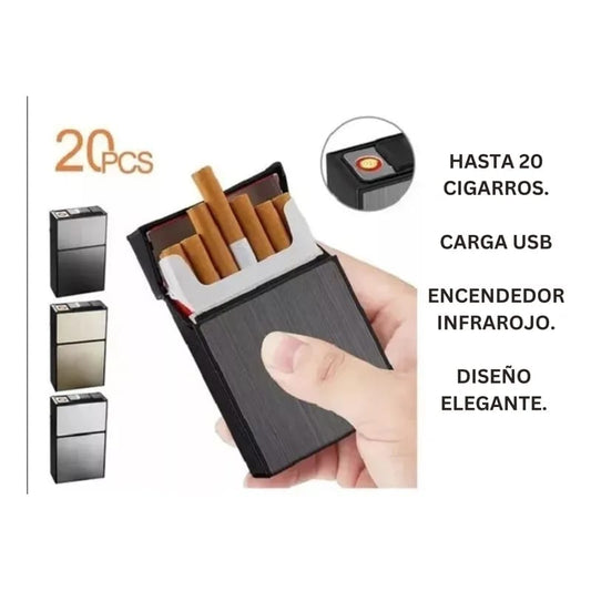 PORTA CIGARRO MÁS ENCENDEDOR