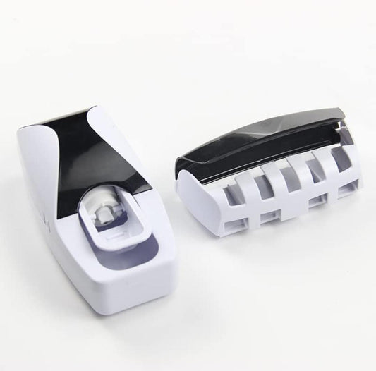 DISPENSADOR DE PASTA DENTAL Y SOPORTE DE CEPILLOS